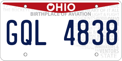OH license plate GQL4838