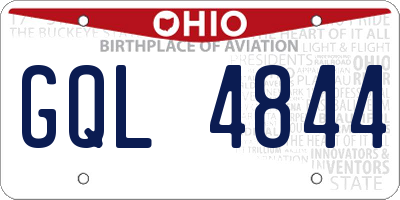 OH license plate GQL4844