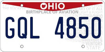 OH license plate GQL4850