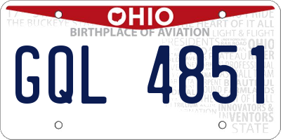 OH license plate GQL4851