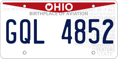 OH license plate GQL4852