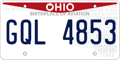 OH license plate GQL4853