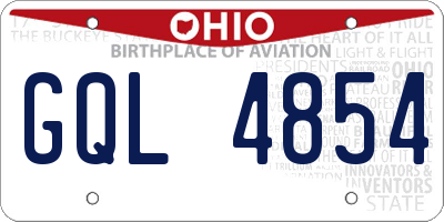OH license plate GQL4854