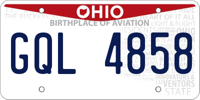 OH license plate GQL4858