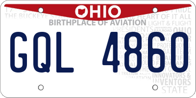 OH license plate GQL4860