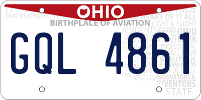 OH license plate GQL4861