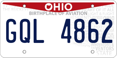 OH license plate GQL4862