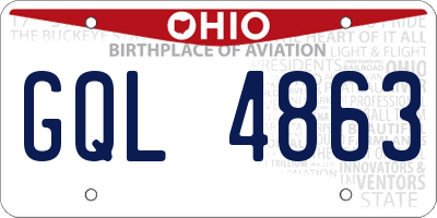 OH license plate GQL4863