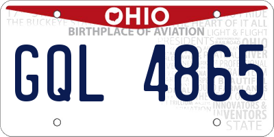 OH license plate GQL4865