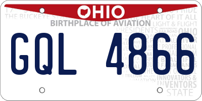 OH license plate GQL4866