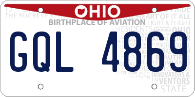 OH license plate GQL4869