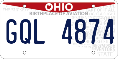 OH license plate GQL4874