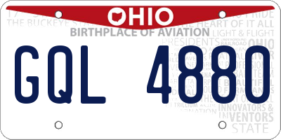 OH license plate GQL4880
