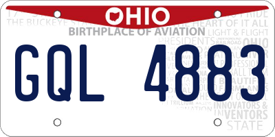 OH license plate GQL4883