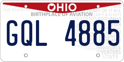OH license plate GQL4885