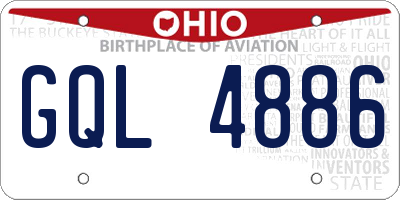 OH license plate GQL4886