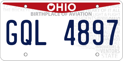 OH license plate GQL4897
