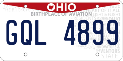 OH license plate GQL4899