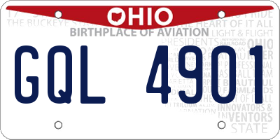 OH license plate GQL4901