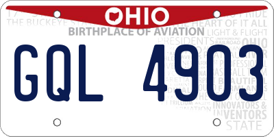 OH license plate GQL4903