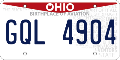 OH license plate GQL4904