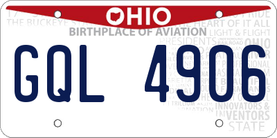 OH license plate GQL4906