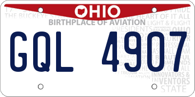 OH license plate GQL4907