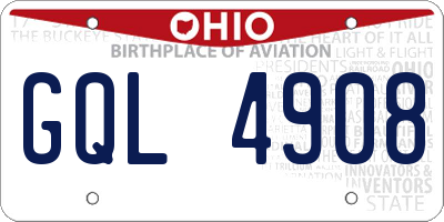 OH license plate GQL4908
