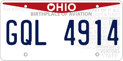 OH license plate GQL4914