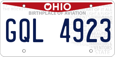 OH license plate GQL4923