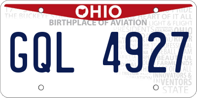 OH license plate GQL4927