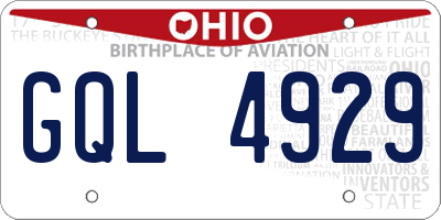 OH license plate GQL4929
