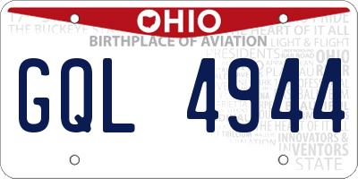 OH license plate GQL4944