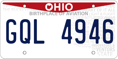 OH license plate GQL4946