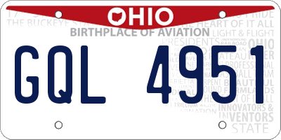 OH license plate GQL4951