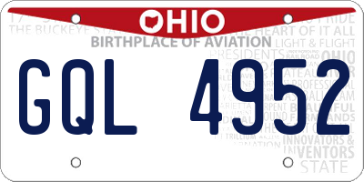 OH license plate GQL4952
