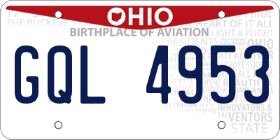 OH license plate GQL4953