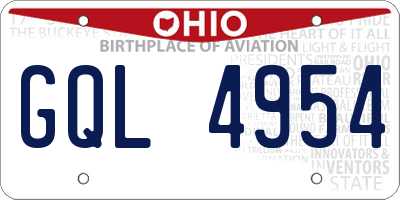 OH license plate GQL4954
