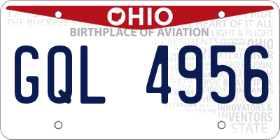 OH license plate GQL4956