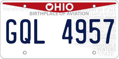 OH license plate GQL4957