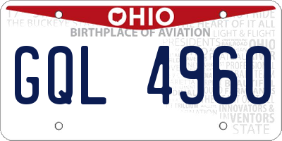 OH license plate GQL4960