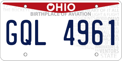 OH license plate GQL4961