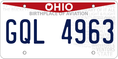 OH license plate GQL4963