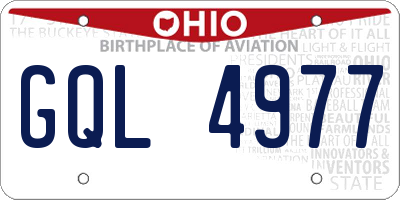 OH license plate GQL4977