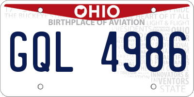 OH license plate GQL4986