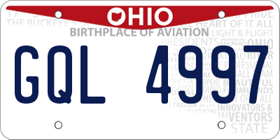 OH license plate GQL4997