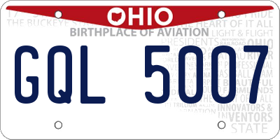 OH license plate GQL5007