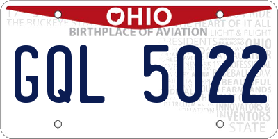 OH license plate GQL5022