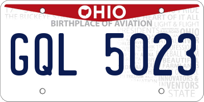 OH license plate GQL5023