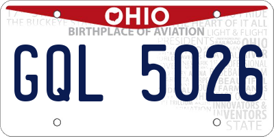 OH license plate GQL5026